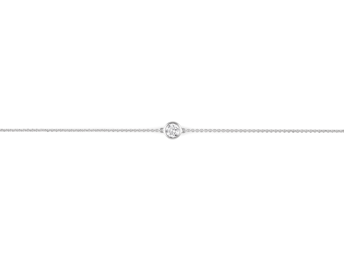 Lab-Grown Diamond ¼ct. Round Brilliant Bezel Bracelet | White