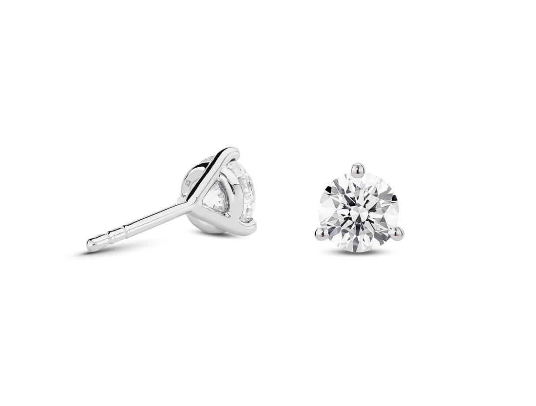 Lab-Grown Diamond 1ct. tw. Round Brilliant Solitaire 14k Gold Studs | White