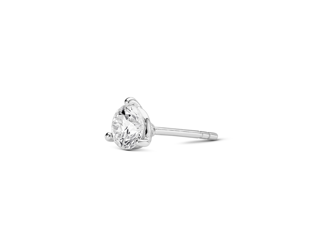 Lab-Grown Diamond ¾ct. Round Brilliant Solitaire 14k Gold Stud | White