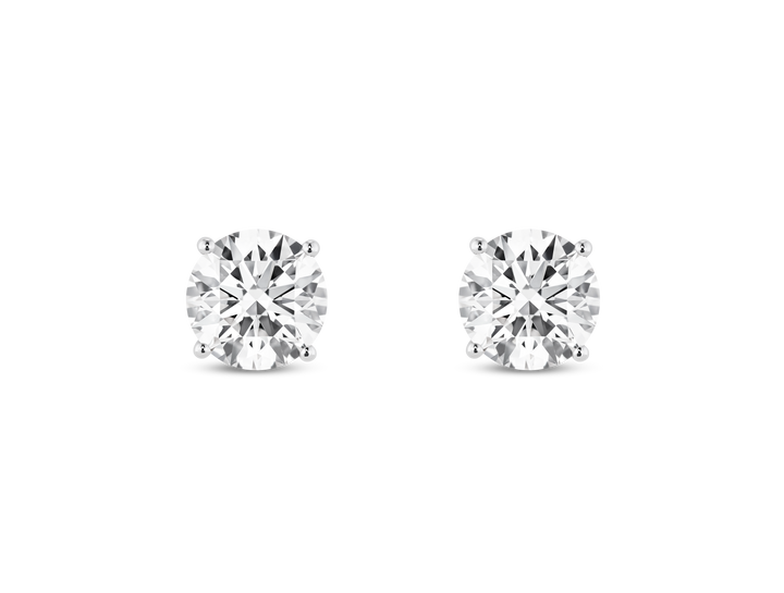 Finest Lab-Grown Diamond 2ct. tw. Round Brilliant Solitaire Studs | White