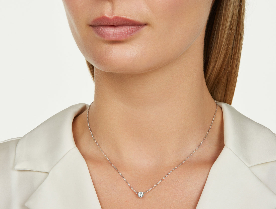 Lab-Grown Diamond ½ct. Round Brilliant Solitaire Pendant | Blue