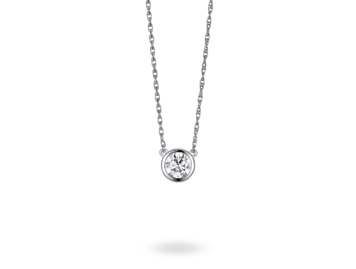 Basics Lab-Grown Diamond ½ct. Round Brilliant Bezel Pendant | White