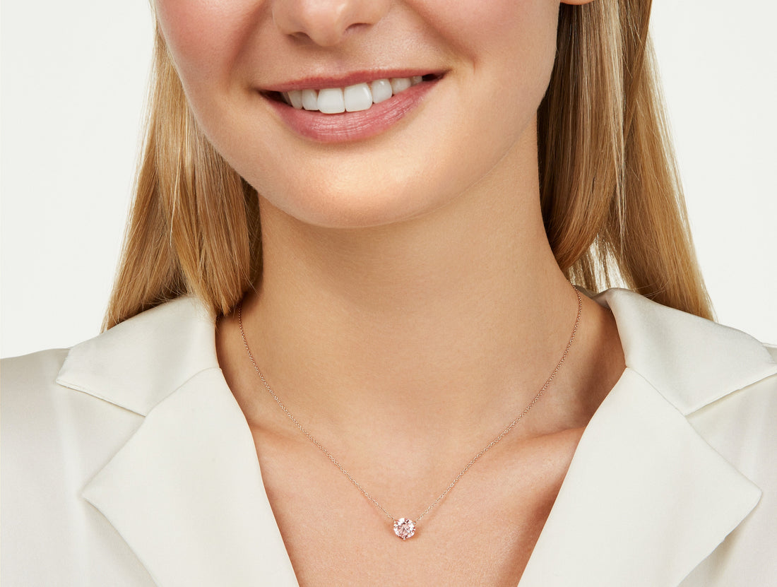 Lab-Grown Diamond 1½ct. Round Brilliant Solitaire Pendant | Pink