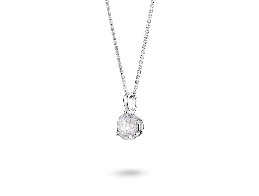 Lab-Grown Diamond 1ct. Round Brilliant Solitaire Bale Pendant | White