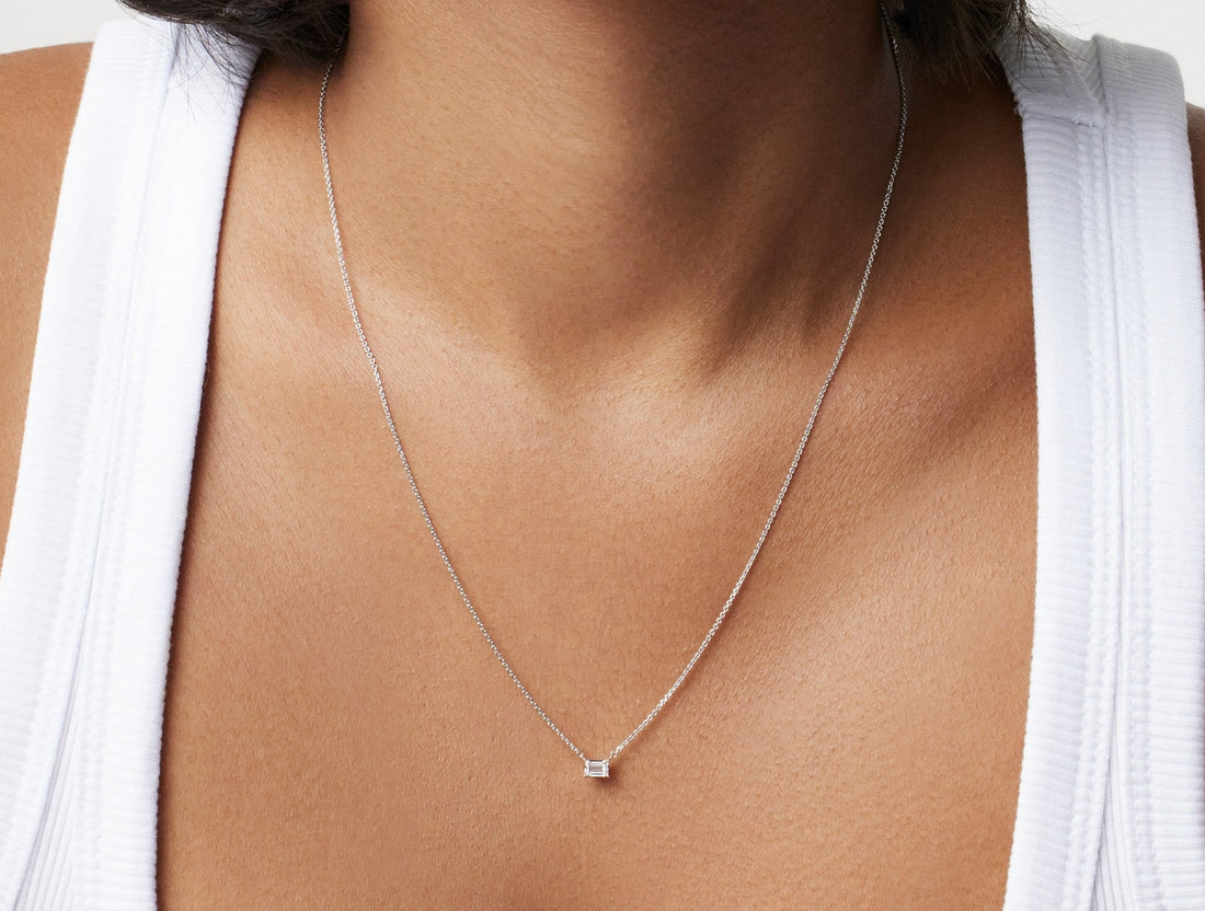 Lab-Grown Diamond ¼ct. Mini Baguette Pendant | White