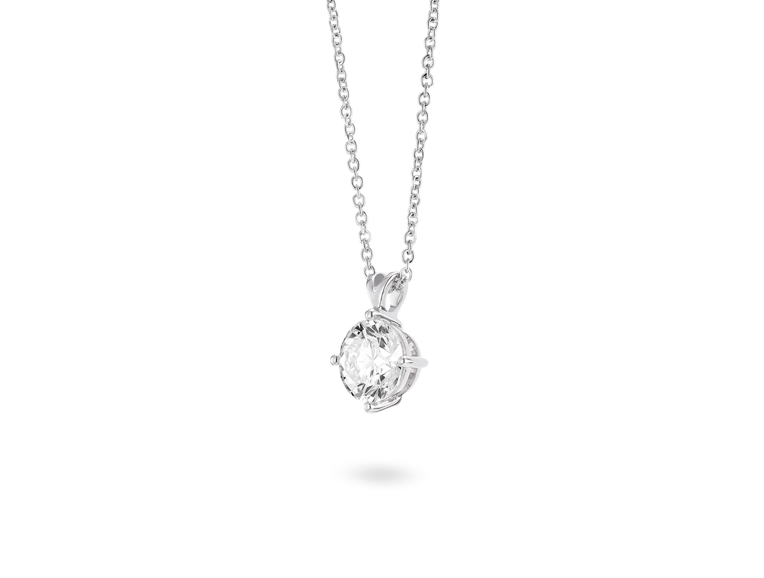 Finest Lab-Grown Diamond 2ct. Round Brilliant Solitaire Pendant | White