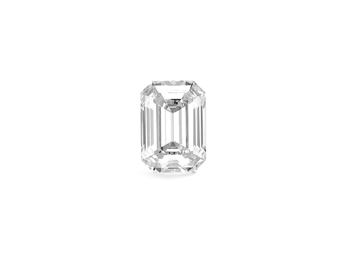 Front image of Lightbox Finest™ 2 carat white emerald cut diamond