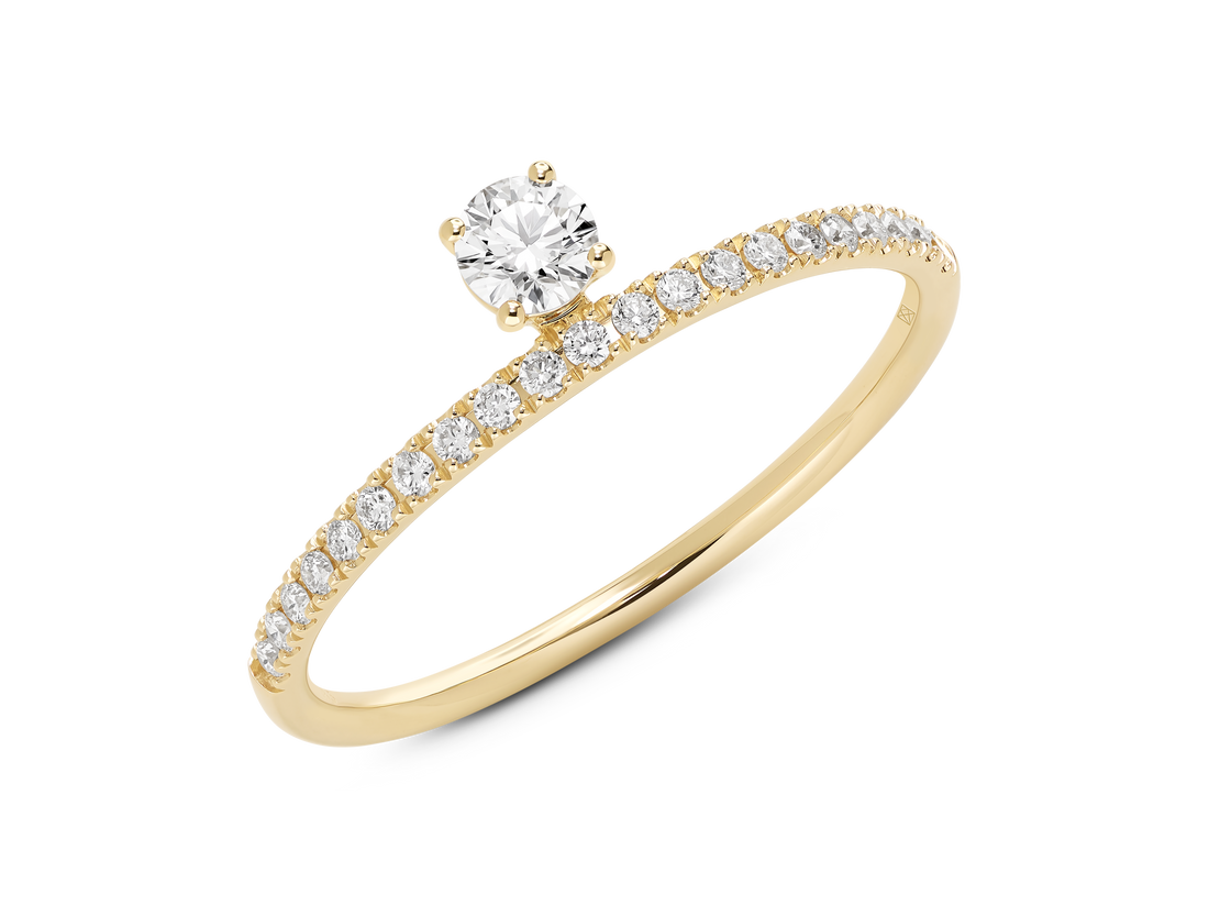 Lab-Grown Diamond ¼ct. tw. Floating Stone Pavé Stacking Ring | White