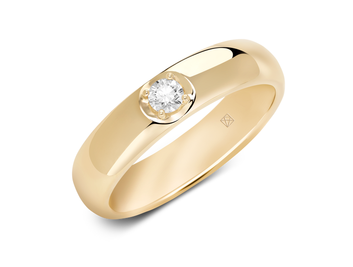 Lab-Grown Diamond ⅒ct. Modern Inset Stacking Ring | White