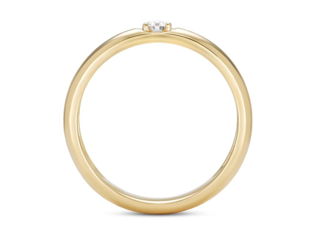 Lab-Grown Diamond ⅒ct. Modern Inset Stacking Ring | White