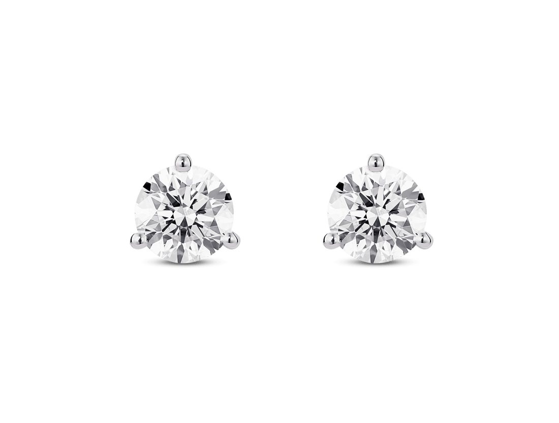 Lab-Grown Diamond 1½ct. tw. Round Brilliant Solitaire 14k Gold Studs | White